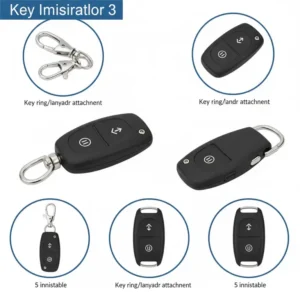 Metal key ring and lobster clasp attachment on the durable id badge holder keychain for easy lanyard integration.