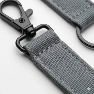 Detailed texture of the heavy-duty material used in making the strong badge holder keychain.