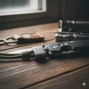 Sleek geometric stainless steel lanyard beads with a professional satin finish.