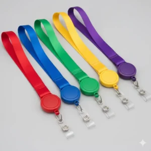 Multiple color options for the stylish lanyard with retractable badge reel suitable for different departments.