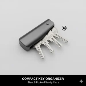 A compact metal organizer as the best way to carry keys silently and neatly in your pocket.
