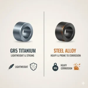 High-quality titanium lanyard beads demonstrating the superior strength and lightweight properties of the metal.