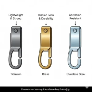 Comparison of different metal materials used to create the best quick release keychain.