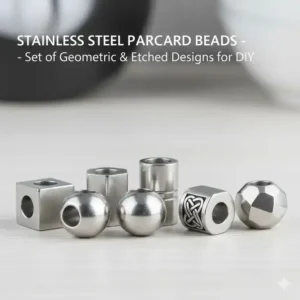 An illustration showing the inner diameter and dimensions of standard metal paracord beads for 550 cord.