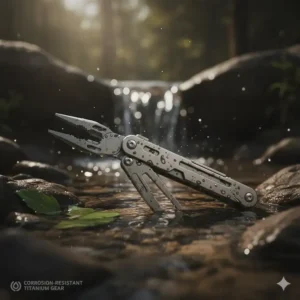 Testing the high durability and salt-water corrosion resistance of titanium edc tools.