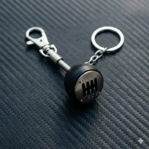 A realistic 6-speed manual gear shifter jdm keychain for car enthusiasts.