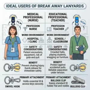 Illustration 4: Detailed macro view of the high-quality woven polyester material used in a break away lanyard.