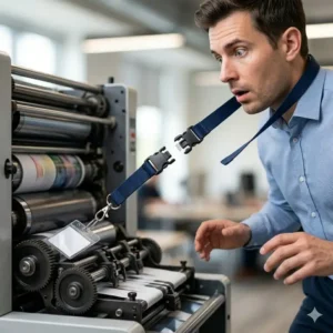 Illustration 5: A variety of colorful and custom-printed break away lanyard designs for corporate branding.