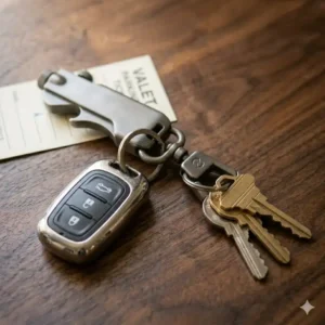 Lightweight titanium alloy best car keychain carabiner for belt loops.