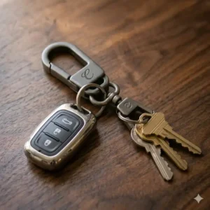 Secure anti-lost D-ring best car keychain with a screw-lock protector.