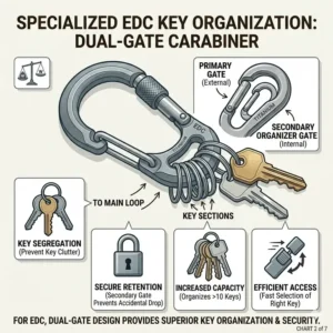 Specialized key organization system showing why this is the best edc carabiner for multiple key sets.