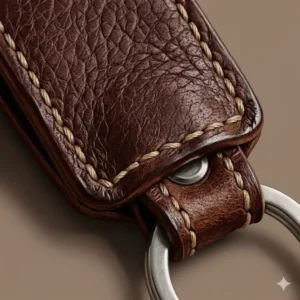 A variety of color options available for this stylish leather key chain collection.