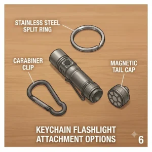 Outdoor demonstration of the long beam distance of the best keychain flashlight.