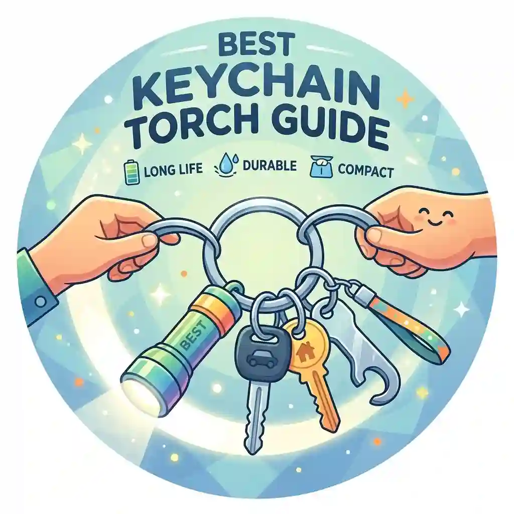 A comprehensive buyer guide illustrating the best keychain torch options on a keyring.